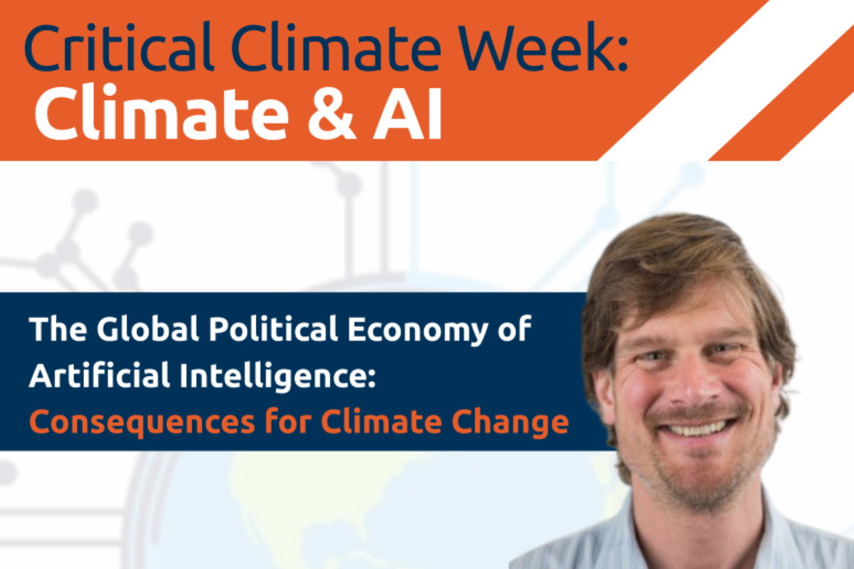 AI and Climate Change: TheGlobalPoliticalEconomyOfArtificialIntelligence:ConsequencesForClimateChange, ImageOfEarthWithNetworkSpikes, Date,Time,Location QR Code, OntarioTechSocialScienceandHumanities