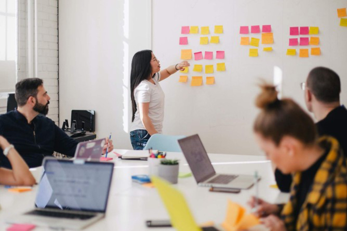 People working on a problem