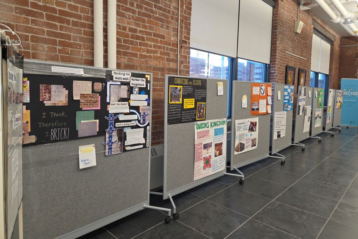 Display boards in Charles Hall 